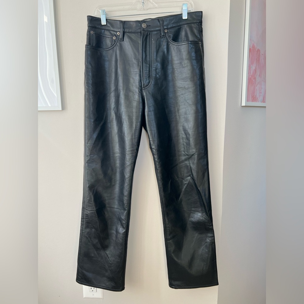 AGolde Black Leather Pants Size 30